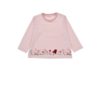 T-Shirt langarm geringelt ´be nature´ stripe candy/offwhite